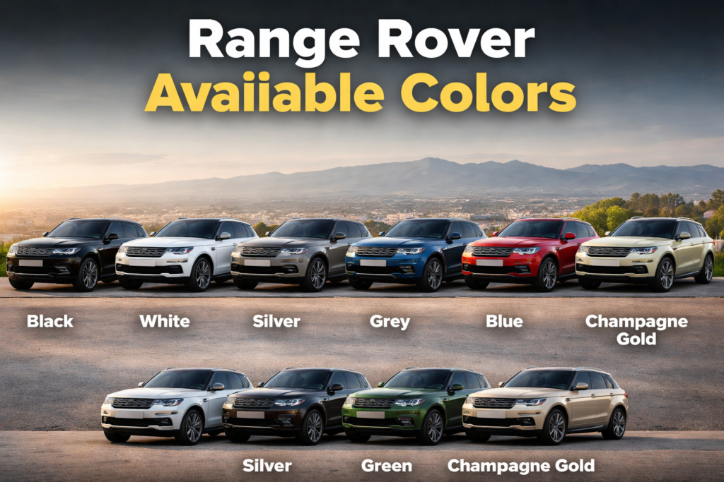 Range Rover Available Colors Table