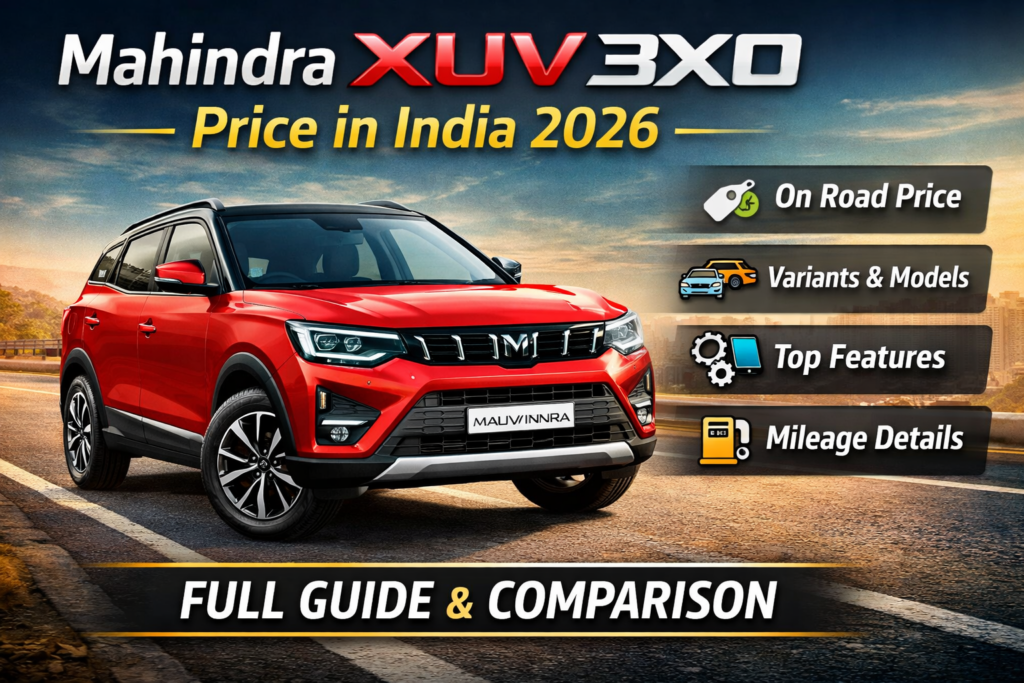 XUV 3XO Price in India 2026: On Road Price, Variants, Features & Mileage