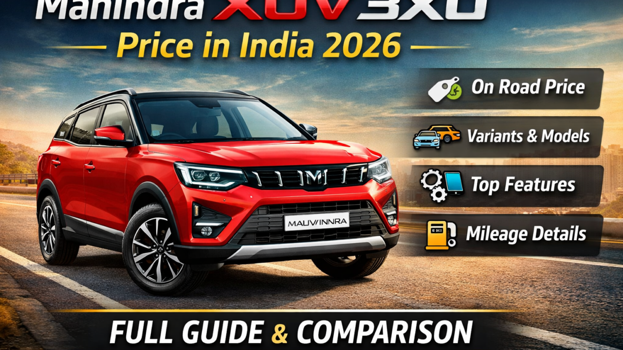 XUV 3XO Price in India 2026: On Road Price, Variants, Features & Mileage